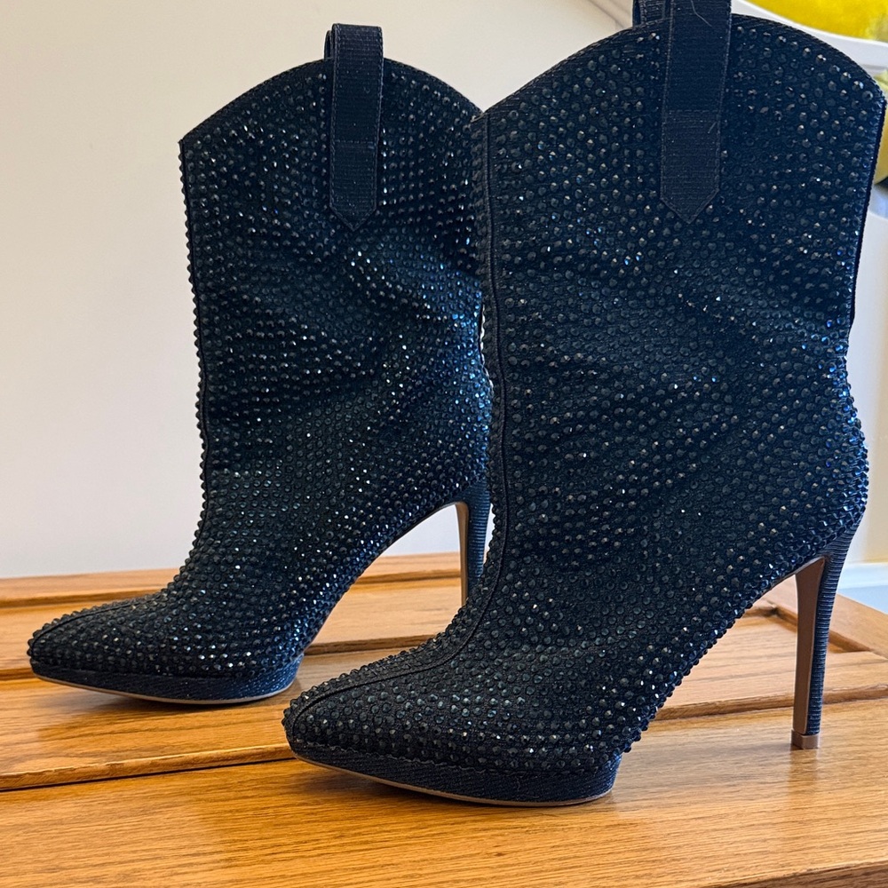Jessica Simpson Sparkling Blue Heeled Boots